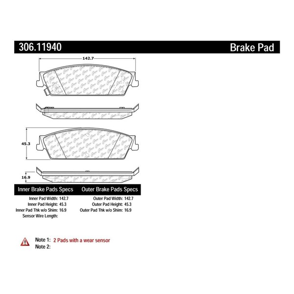 Centric Parts Centric 306.11940 Fleet Performance Brake Pads With Hardware 306.1194 - main